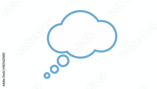 Minimalist thought bubble icon. Simple outline vector illustration for thinking and ideas. Flat design graphic isolated on a white background