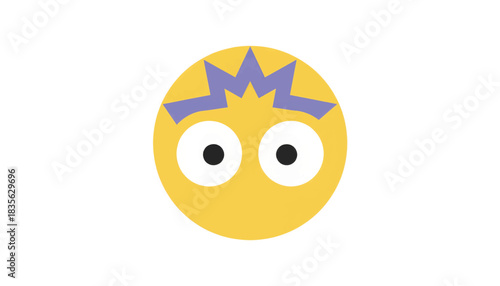 Universal pictogram of a surprised emotion. Minimalist flat design vector illustration of a shocked face icon. Cartoon emoji for web and social media reactions