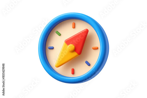 Free Download Cartoon compass finding direction, navigation, discovery, and travel concept, representing adventure, exploration, and geographic orientation - GFXLoad