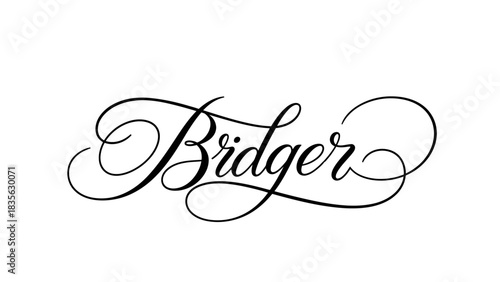 Elegant black calligraphy of the name Bridger on a white background.