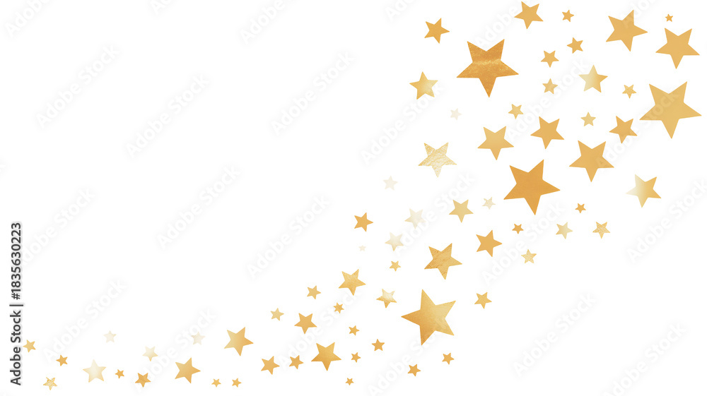 Obraz premium Stunning cascade of shimmering gold stars flowing across a deep black background