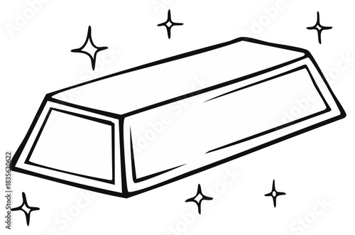 Doodle Style Gold Bar with Sparkles and Shine