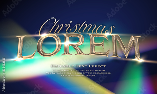 [Editable Text Effect Logo] ” Christmas Lorem  Logo” The title logo style is a Metallic logo style background perfect for Christmas design.