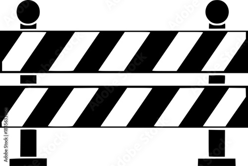 Road barrier icon. Roadblock icon. Road barrier symbol. Danger barrier. Vector Illustration.
