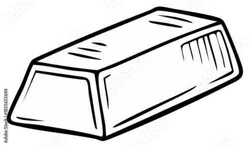 Simple Hand Drawn Gold Bar Illustration