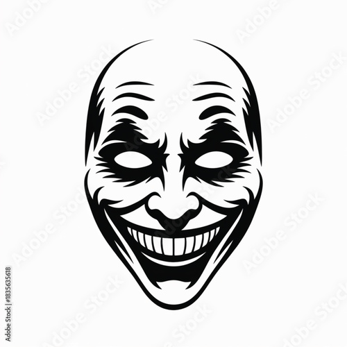 Stylized Black Face With Menacing Grin mask smile