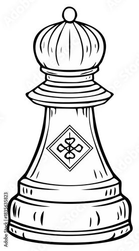 Stylized Chess Pawn Piece Illustration Classic Strategy Game Element