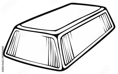 Illustration of a gold bar with black outline on white in a minimalist style