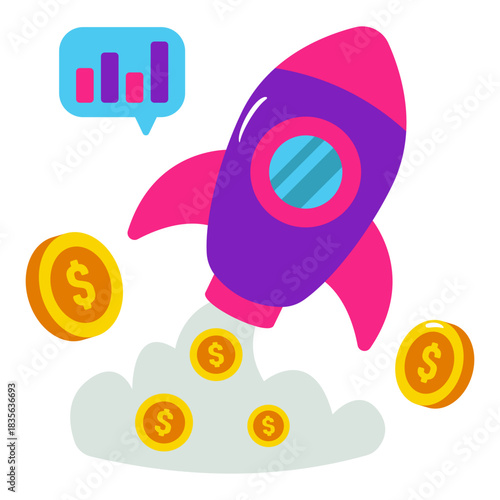 A colored design icon of business startup 