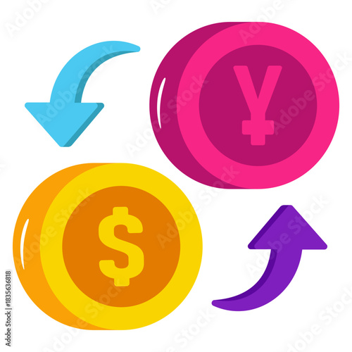 An editable design icon of currency exchange