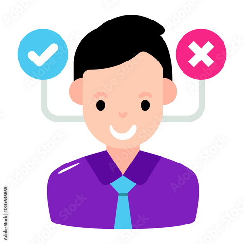 Trendy design icon of selected candidate 