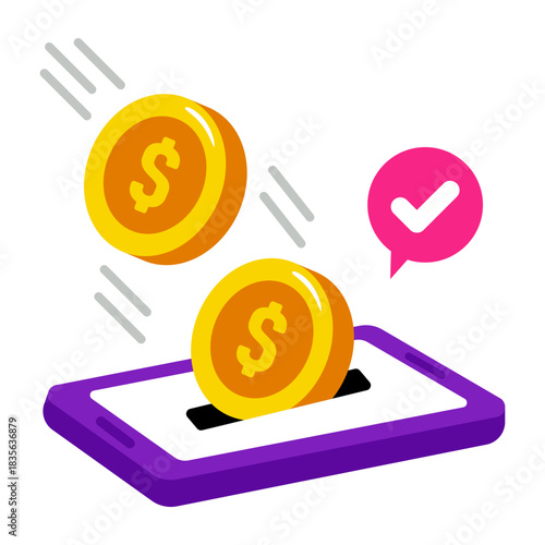 Creative design icon of mobile money 