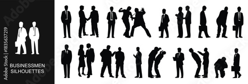 Business people vactor silhouette, professional team work set