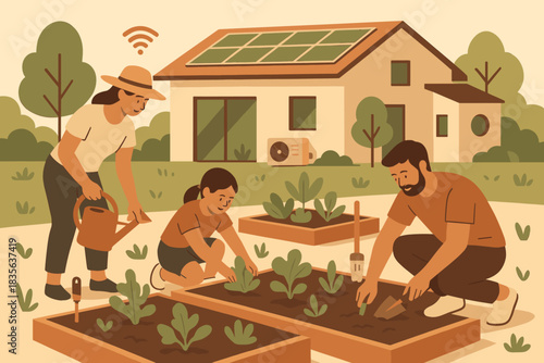 Any style modern labels vector eco no flat smart garden icon letters