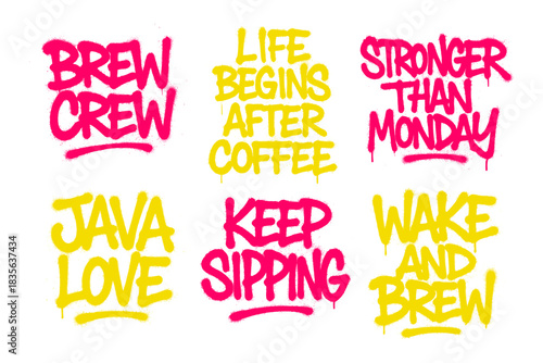 Coffee Graffiti Typography - Bold Branding for Cafes - Energizing Morning Coffee Designs - Urban Coffee Culture