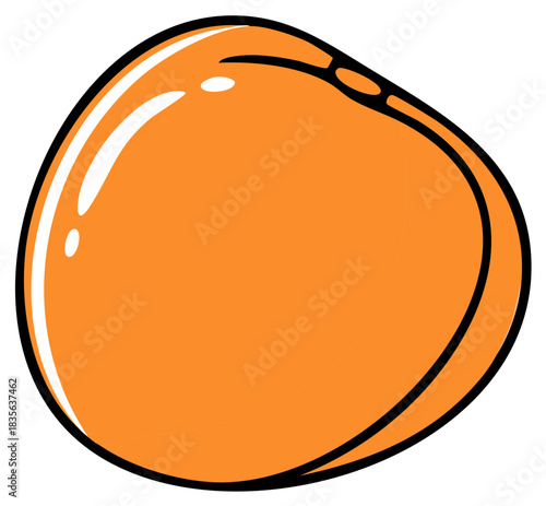 Orange fruit shaped cartoon illustration