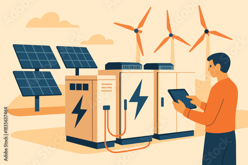 No system renewable warm punctuation vector systems icon panels text energy minimal