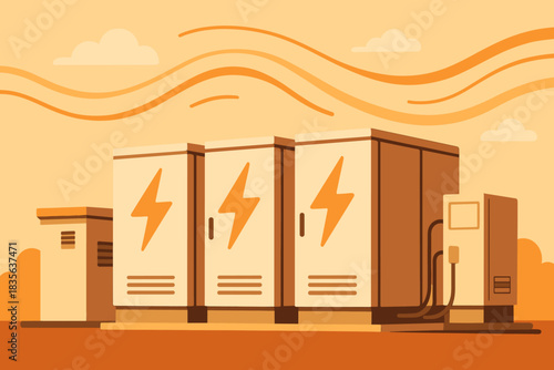 Marks icon storage flow numbers energy vector industrial cyrillic facility battery abstract
