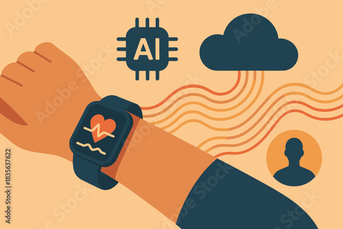 Smart no bracelet emojis health icon data vector monitoring flowing negative labels