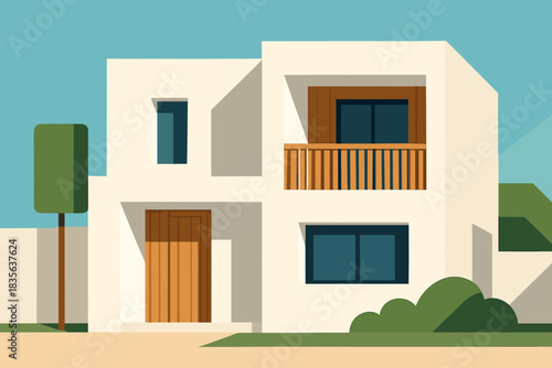 Icon full vector letters wooden minimalist modern natural architecture no style flat