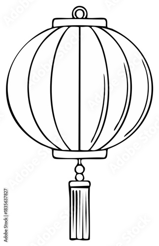 Wallpaper Mural Chinese lantern hand drawn outline illustration. Torontodigital.ca