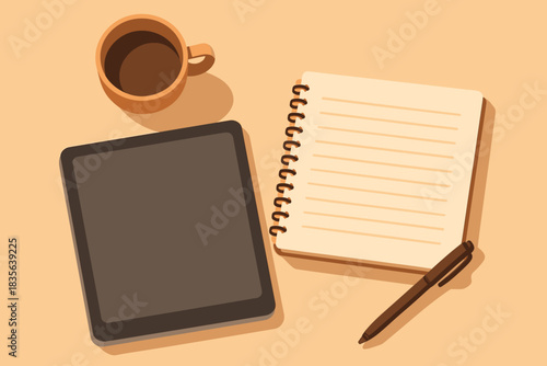 Warm speech workspace shadows icon layout marks labels vector any desk minimalist