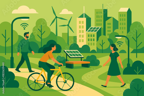 Eco lighting no vector modern urban friendly bubbles marks text style icon