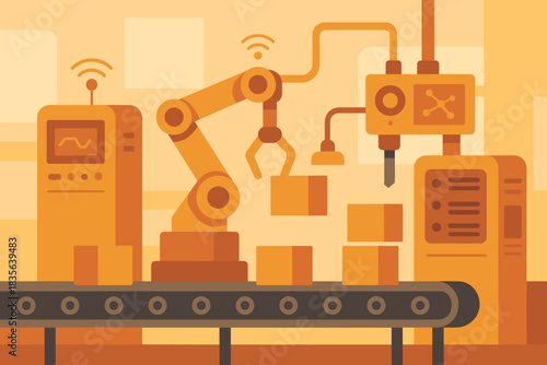 System icon numbers labels no vector conveyor bubbles marks style captions automated