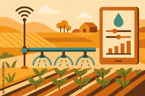 Smart icon agriculture emojis illustration vector water chinese letters no colors efficiently