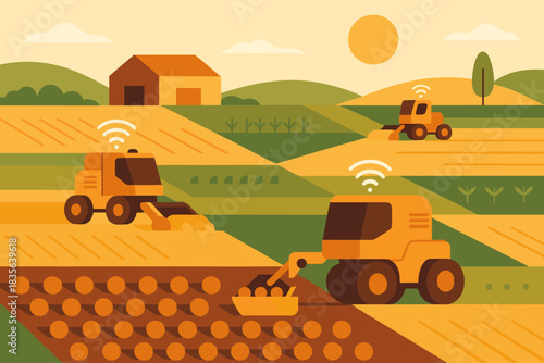 Flat speech labels characters numbers harvest icon vector farm letters no robotic