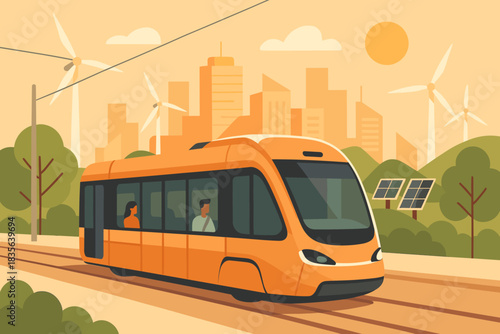 Flat chinese no modern city icon vector any full tram text futuristic