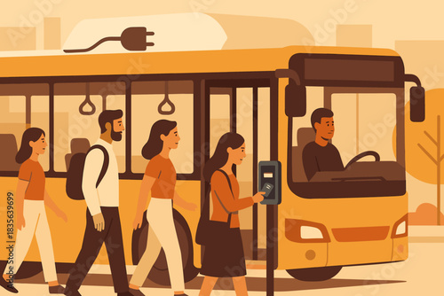 Geometric bus colors icon smart speech electric text no vector digital layout