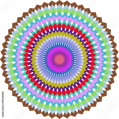 Abstract Circular Pattern with Vibrant Colors A Geometric Kaleidoscope of Light and Design
