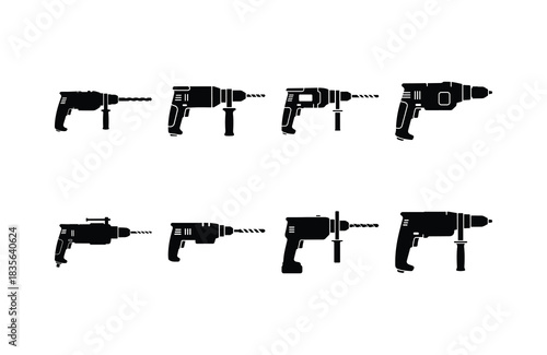 Hammer Drill Tool Silhouette Set