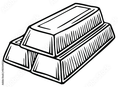 Gold bars graphic illustration