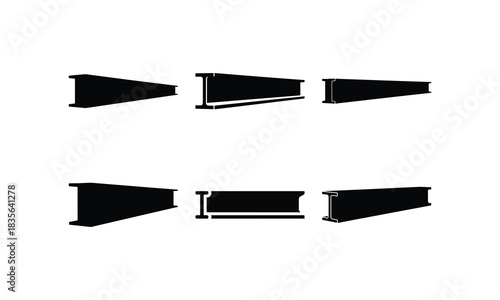 Steel Beam Construction Silhouette Set