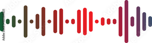 Sound wave visualization abstract music equalizer colorful bars on white background isolated on white background