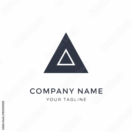 Minimalist geometric triangle logo design template for a company brand.