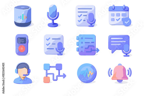 Office message dictation reminder audio icon voice task vector speaker d secretary