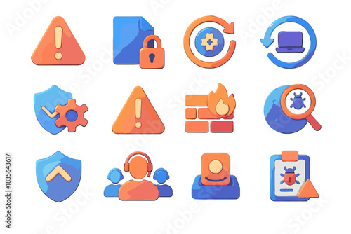 Shield vector d team cyberattack malware quarantine elimination security sign attack icon