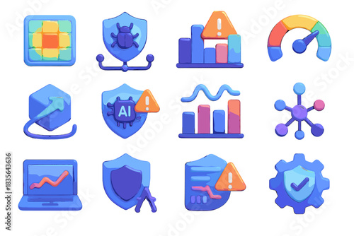 Cybersecurity tracker vector attack grid vulnerability security node defense anomaly icon network