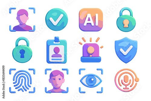 Biometric node retina verification scan icon icons vector facial user authentication granted