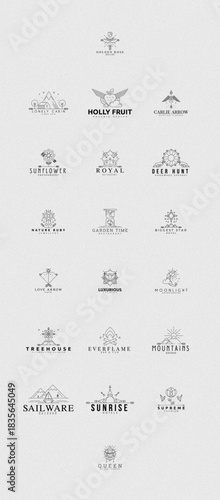 Logo Design Showcase, Graphic Elements, Digital Environment, Illustration, Modern Aesthetics, Minimalist Viewpoint, Creative Concept