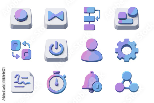 Icon gear app automation d profile function integration toggle grid smart vector