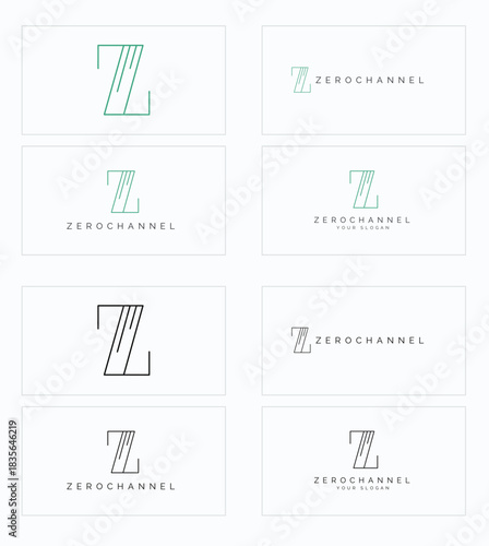 Business Card Designs Featuring 'Z' Logo, Modern Aesthetic, Clean Layout, Graphic Artwork, Professional Environment