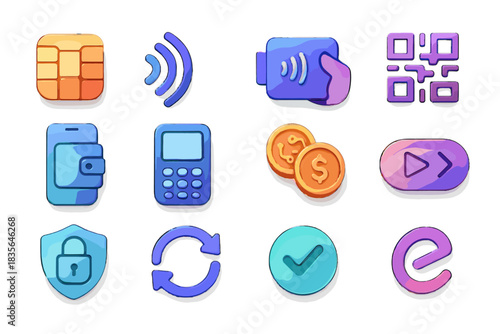 Pos icon vector wallet digital payment secure icons d logo signal smartphone