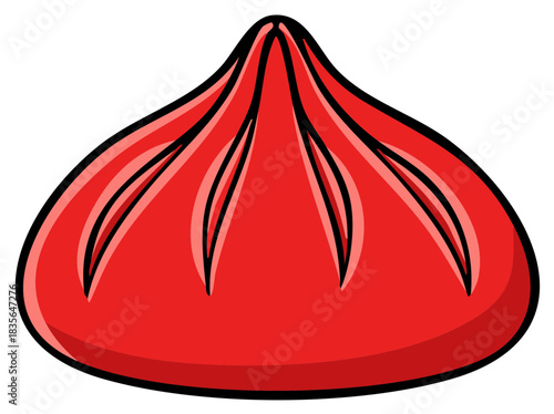 Red food item graphic with distinct vector design.
