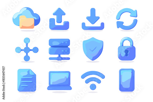Smartphone upload server vector signal cloud d tech download icon sync rack