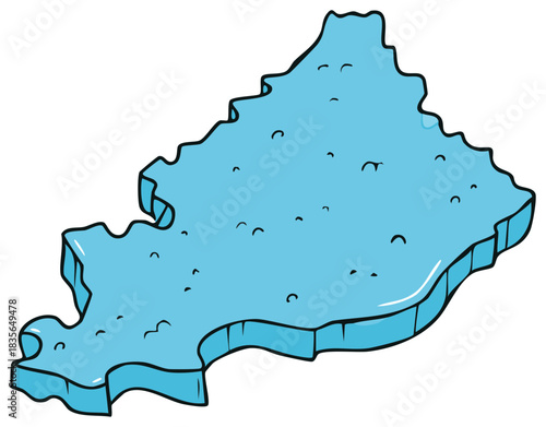 Ice Floe Illustration on a White Background Depicting Global Warming