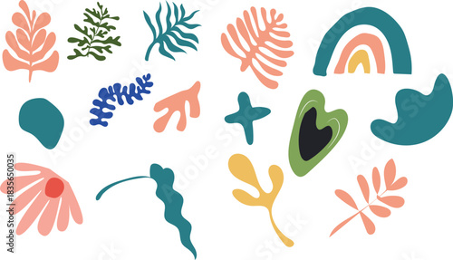 Colorful Matisse-Inspired Cutouts and Modern Geometric Doodle Art